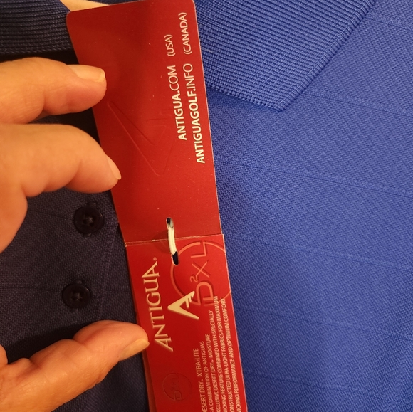 9 Antigua ladies blue and white golf pole nwt p2p 20.5 size L - Picture 6 of 7